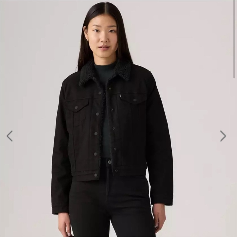 Levi’s Black Denim Jacket with Sherpa Lining